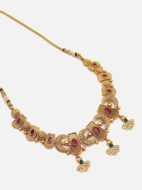 GOLD GOLD STONES JEWELLERY SET