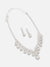 SILVER PLATED PARTY DESIGNER STONE NECKLACE AND EARRING SET FOR WOMEN