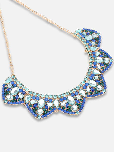 Gold Plated Party Designer Stone Necklace For Women