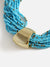 Blue Beads Gold Plated Choker Necklace