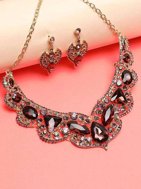 SOHI RED STONES JEWELLERY SET