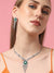 Silver Plated Party Designer Stone Necklace and Earring Set For Women