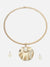 GOLD PLATED CHOKER NECKLACE WITH PEARL EARRINGS FOR WOMEN AND GIRLS