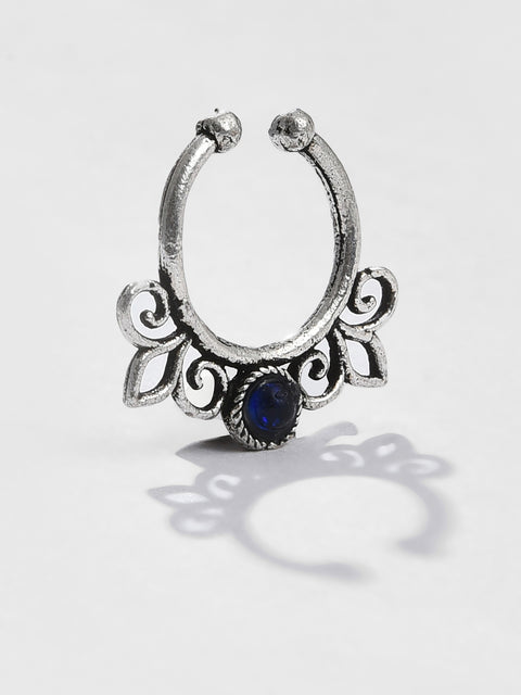 BLUE STONE ADJUSTABLE BOHO NOSE PIN
