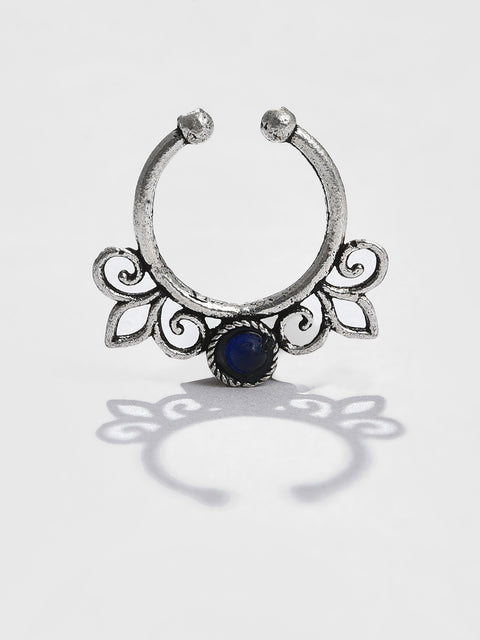 BLUE STONE ADJUSTABLE BOHO NOSE PIN