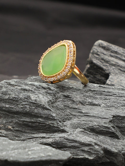 GREEN STONE RING FOR WOMEN