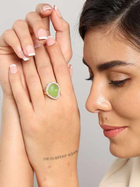 GREEN STONE RING FOR WOMEN
