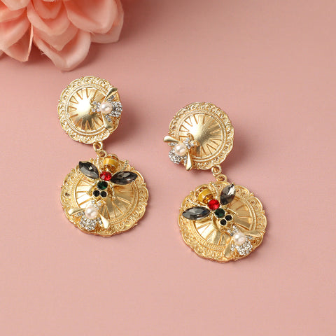 Gold-Plated Drop Earrings Earrings