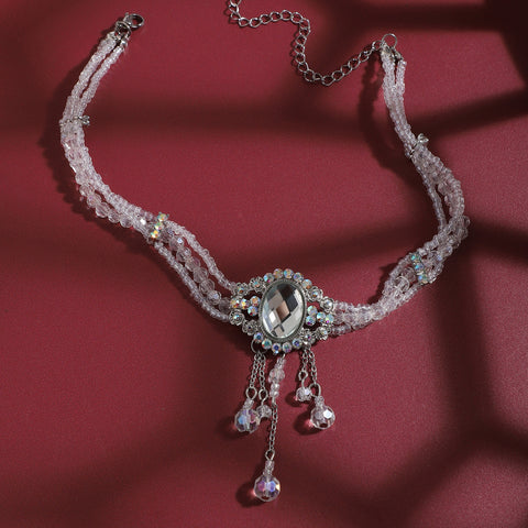 Silver-Plated Short Necklace Necklace