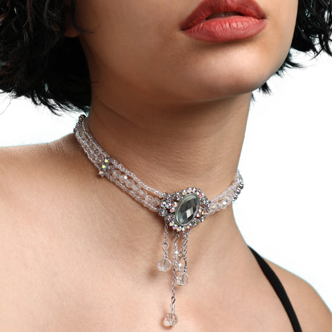 Silver-Plated Short Necklace Necklace