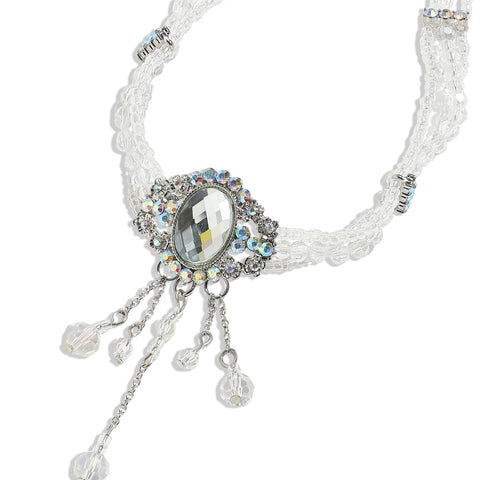 Silver-Plated Short Necklace Necklace