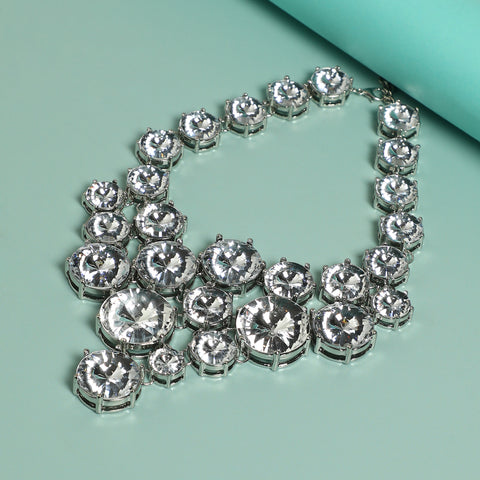 Silver-Plated Short Necklace Necklace