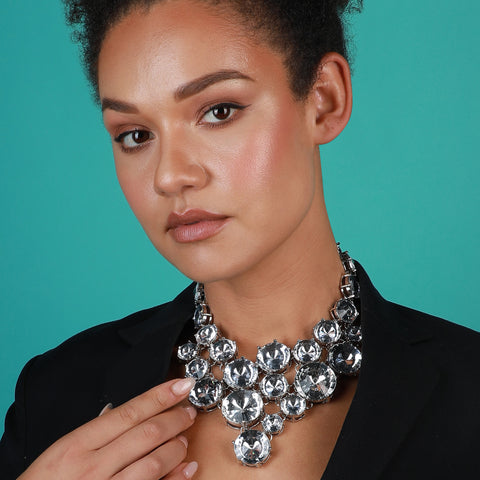 Silver-Plated Short Necklace Necklace