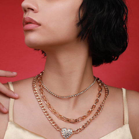 Gold-Plated Short Necklace Necklace