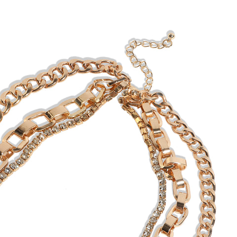 Gold-Plated Short Necklace Necklace