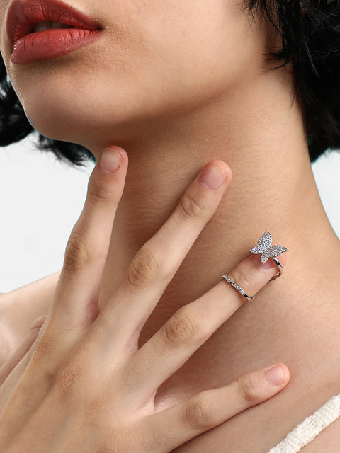 Silver-Plated Nail Ring