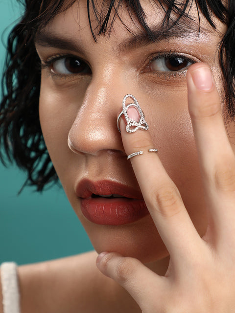 Silver-Plated Nail Ring