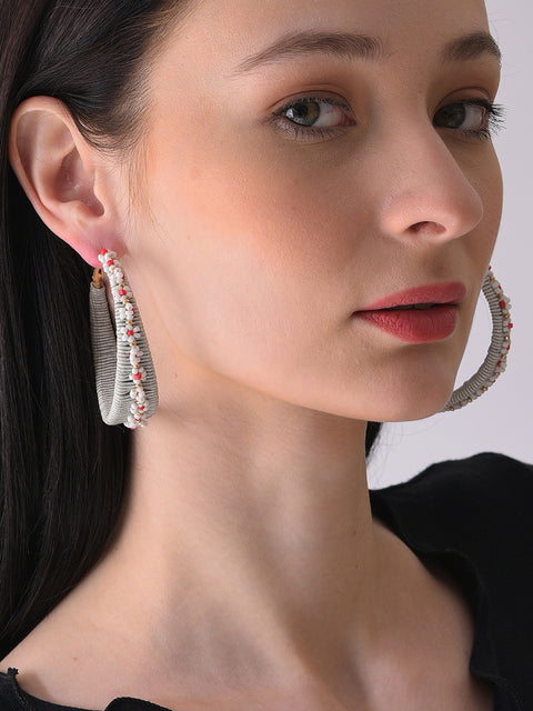 Gold Plated Beaded Hoop Earring