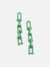Sohi Green Chain Link Statement Earrings