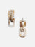 Sohi White Contemporary Chain Link Drop Earring