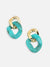 Sohi Gold & Green Chain Link Drop Earring