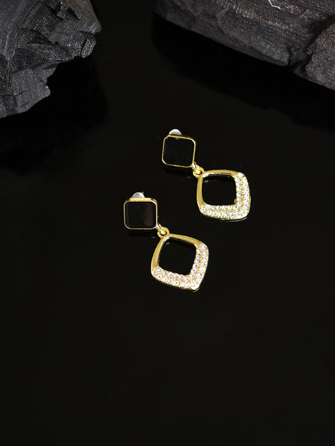 Gold Plated Designer Stone Drop Earring