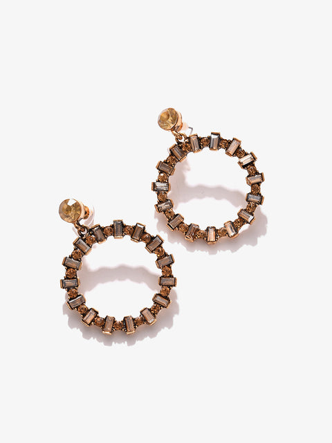 Gold Plated Designer Stone Drop Earring