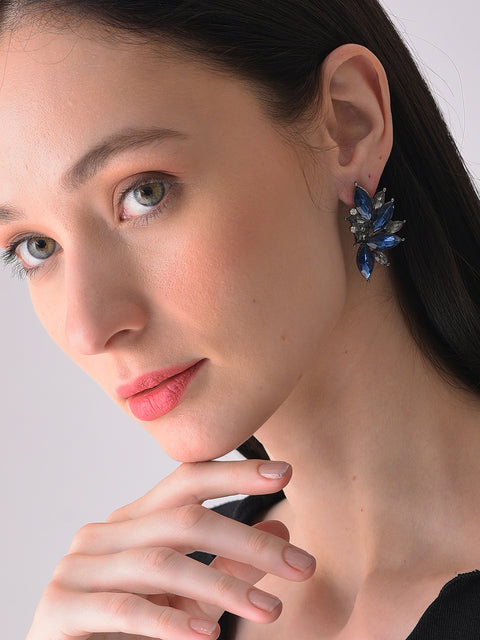 Silver Plated Designer Stone Stud