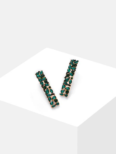 Gold Plated Designer Stone Drop Earring