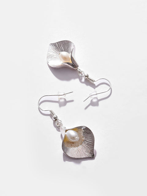 Silver Plated Designer Drop Earrings