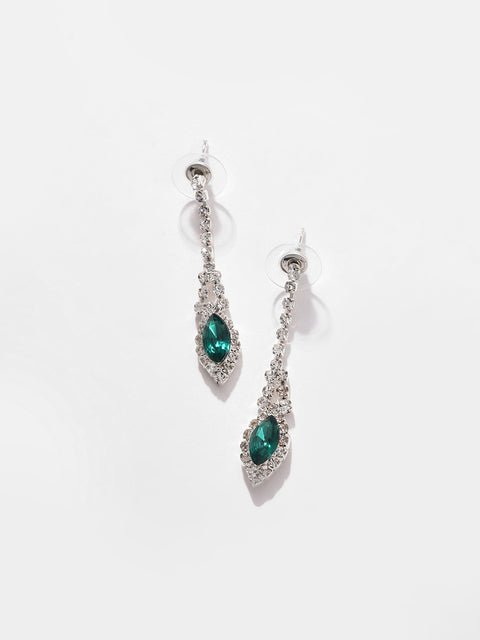 Silver Plated Designer Stone Necklace And Earring Set