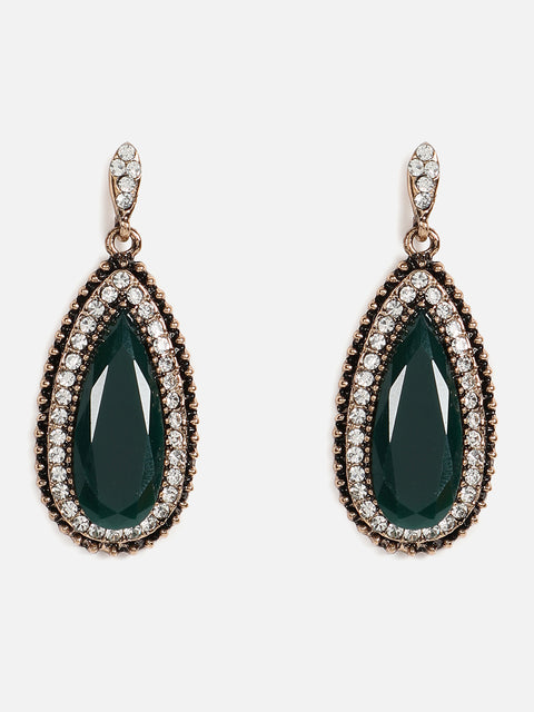 Gold Plated Designer Stone Necklace And Earring Set