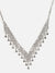 Silver Plated Designer Stone Necklace And Earring Set
