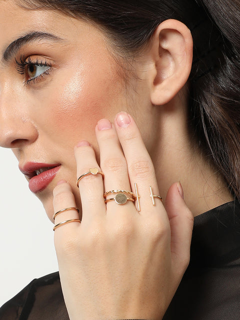 DESIGNER NECKLACE WITH EARRINGS AND GOLD PLATED RING
