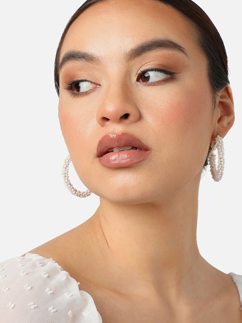 HOOP EARRING WITH MULTILAYERED NECKLACE & RING