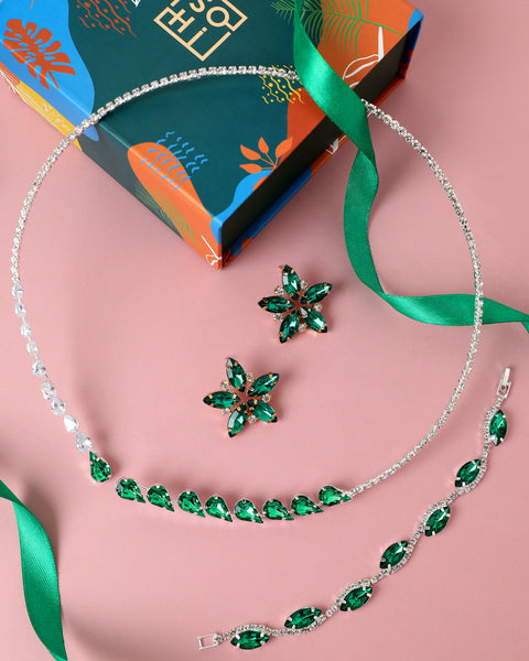 COMBO OF NECKLACE EARRINGS & BRACELET