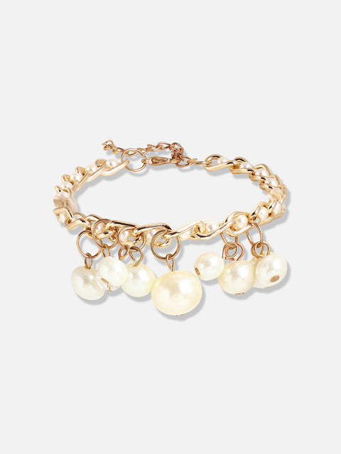 Gold Plated Designer Stone Party Bracelet