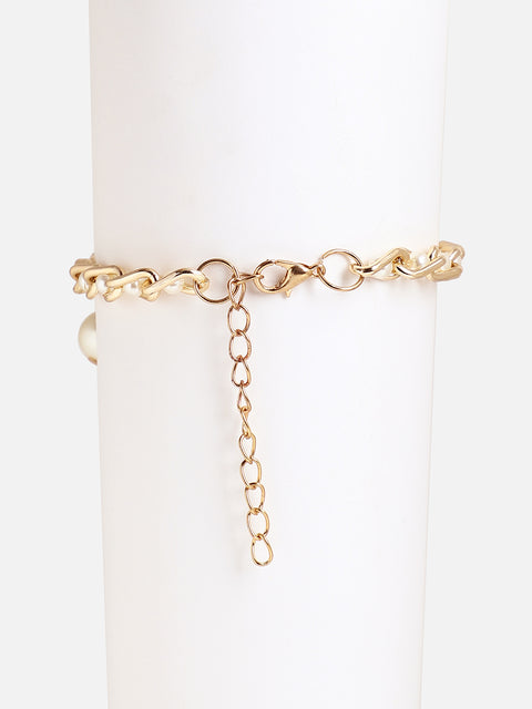 Gold Plated Designer Stone Party Bracelet
