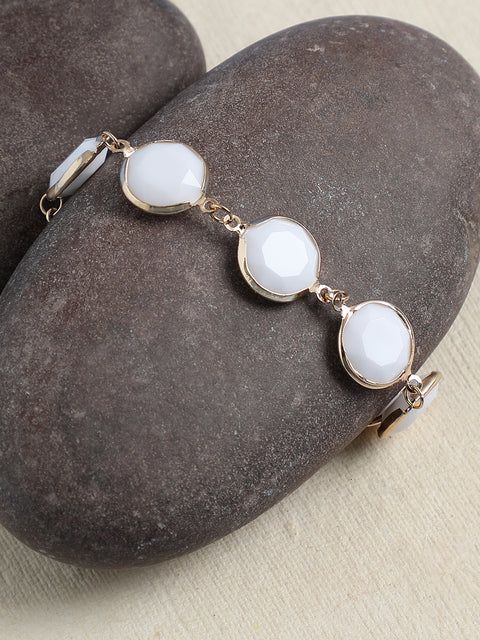 GOLD PLATED CASUAL DESIGNER STONE STONE BRACELET FOR WOMEN
