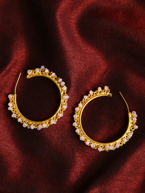 Gold-Plated Circular Earrings