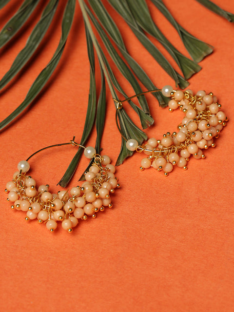 Gold-Plated Pearls Half Hoop Earrings