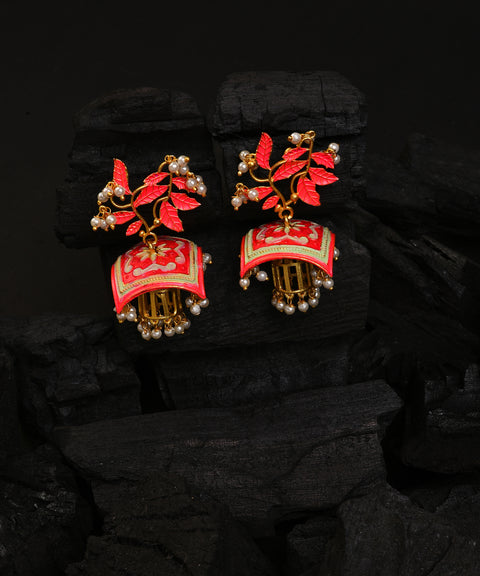 Gold Plated Pearls Drop Earring