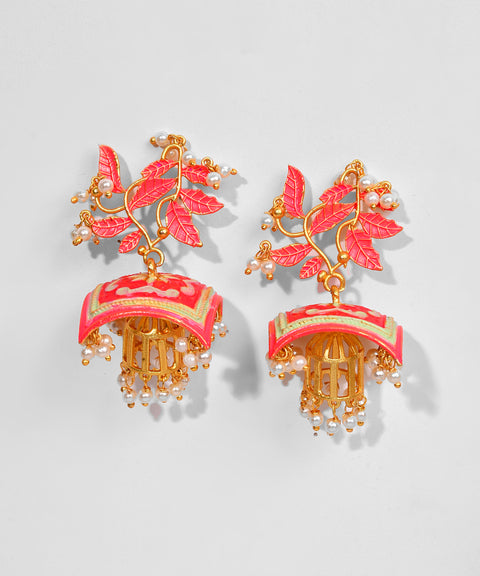 Gold Plated Pearls Drop Earring