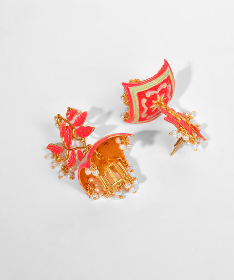 Gold Plated Pearls Drop Earring