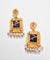 Pack of 2 Gold Plated Designer Stone Pearl Drop Earring