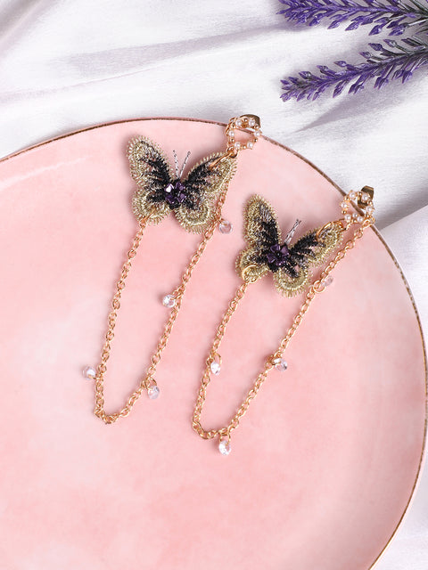 Gold Plated Designer Stone Party Drop Earring