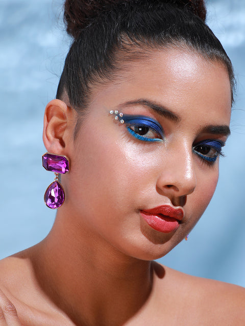 Gold Plated Designer Stone Party Drop Earring