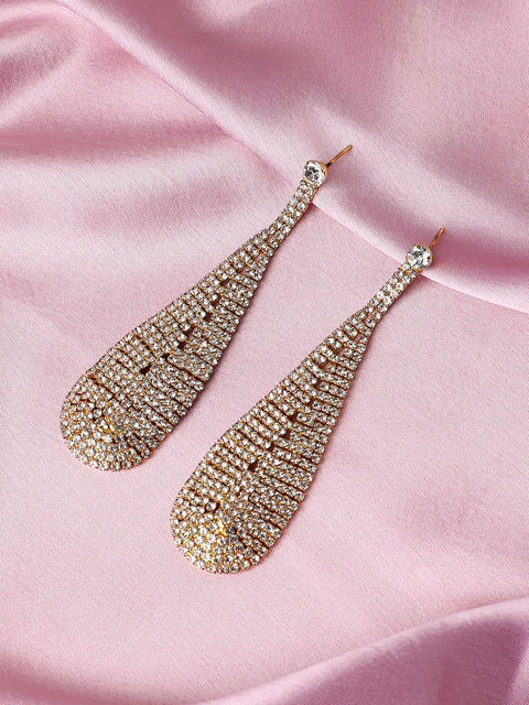 Gold Plated Designer Stone Party Drop Earring