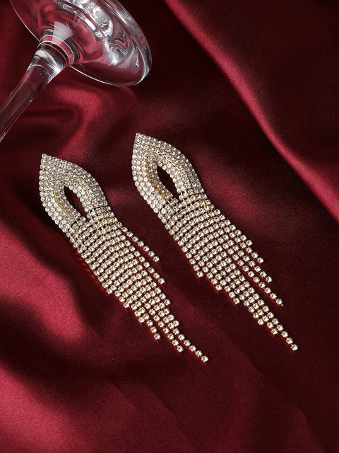 Gold Plated Designer Stone Party Drop Earring