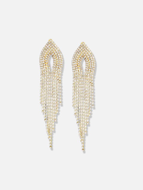 Gold Plated Designer Stone Party Drop Earring